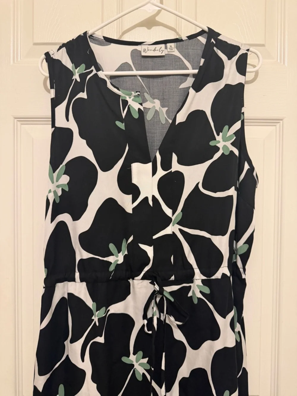 Wonderly Sleeveless Black & White Floral Maxi Dress Sz XL NWOT - Picture 4 of 4